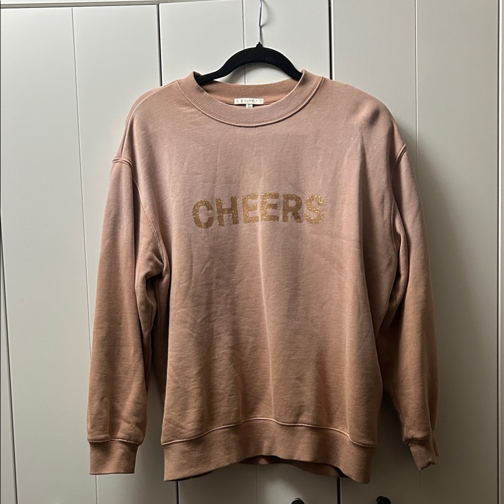Z Supply Cheers Graphic Tan Sweatshirt